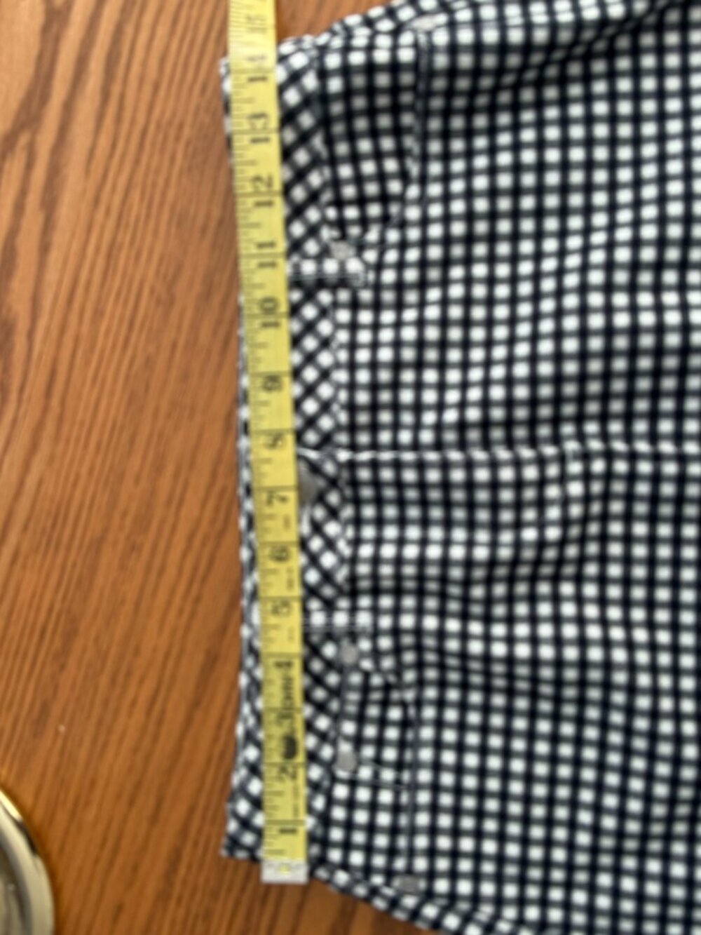 Talbots Petites Gingham Denim Skirt - Picture 3 of 6